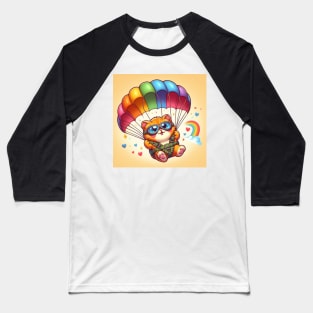 Rainbow parachute cat Baseball T-Shirt